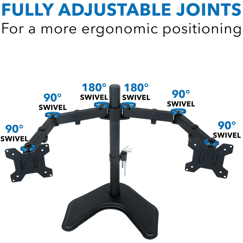 Mount-It! Dual Monitor Desk Stand | Fits 20"-32" Computer Screens | Rotate Swivel Tilt - Image 4