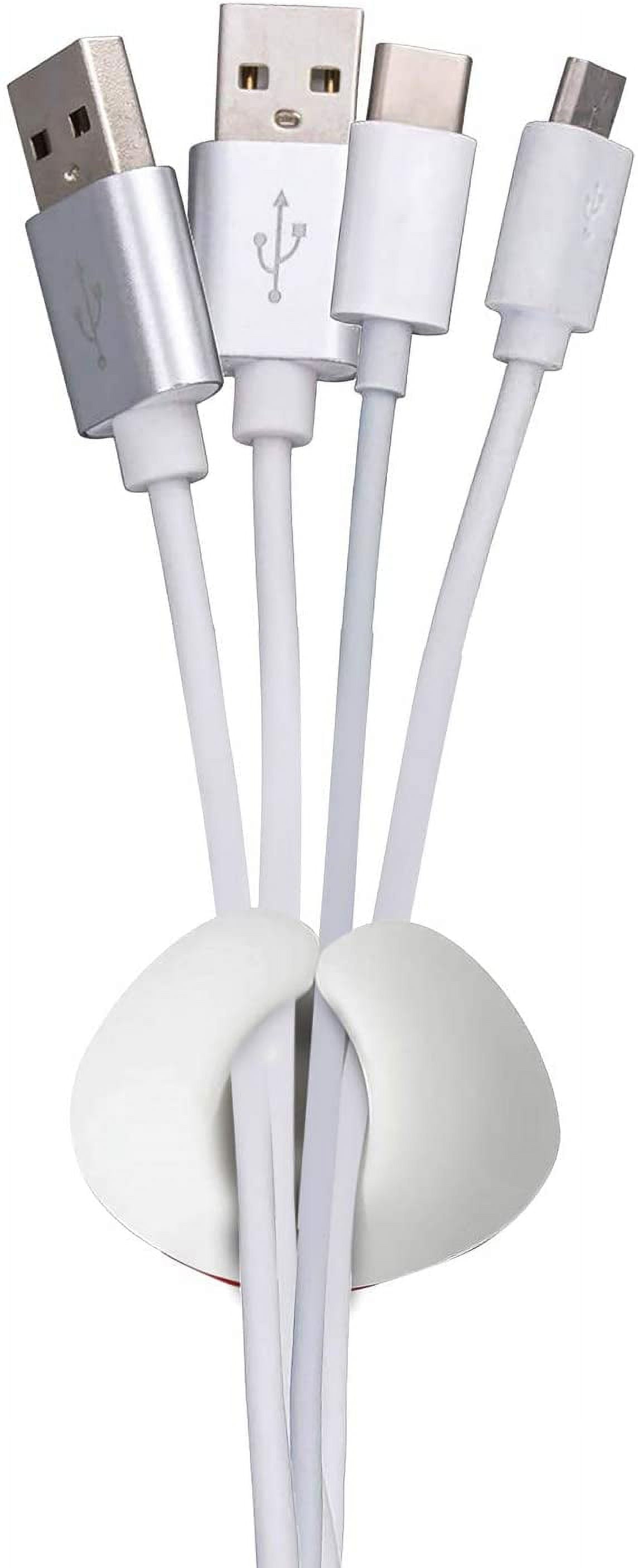 (Pack of 6) Cable Clips, Cord Keeper, Cord Management System with 3M Adhesive, Desktop Cable Organizer & Computer, Electrical, Charging or M - Image 3