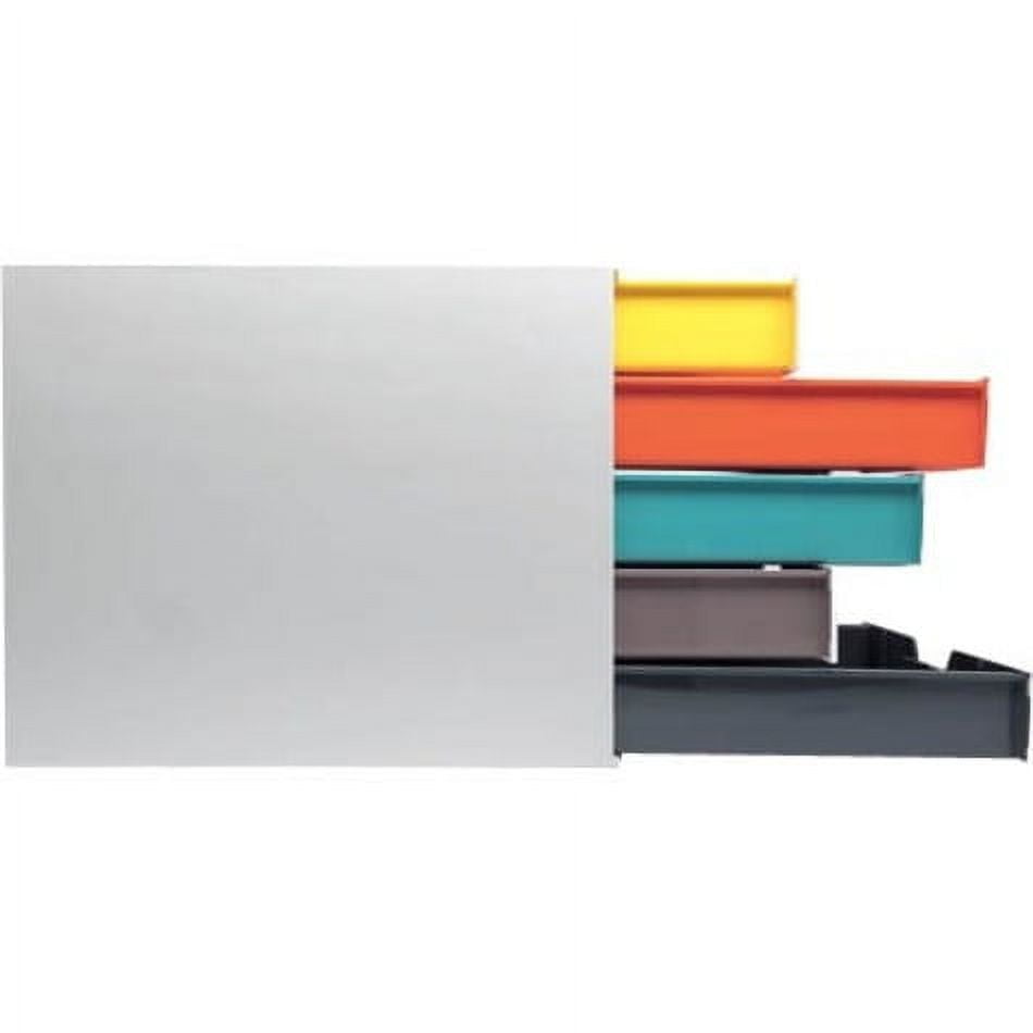 Varicolor Mix 5 Drawer Desktop Storage Box, White/multicolor - 5 Drawer(s) - 11" Height X 11.5" Width X 14" Depth - D... - Image 4