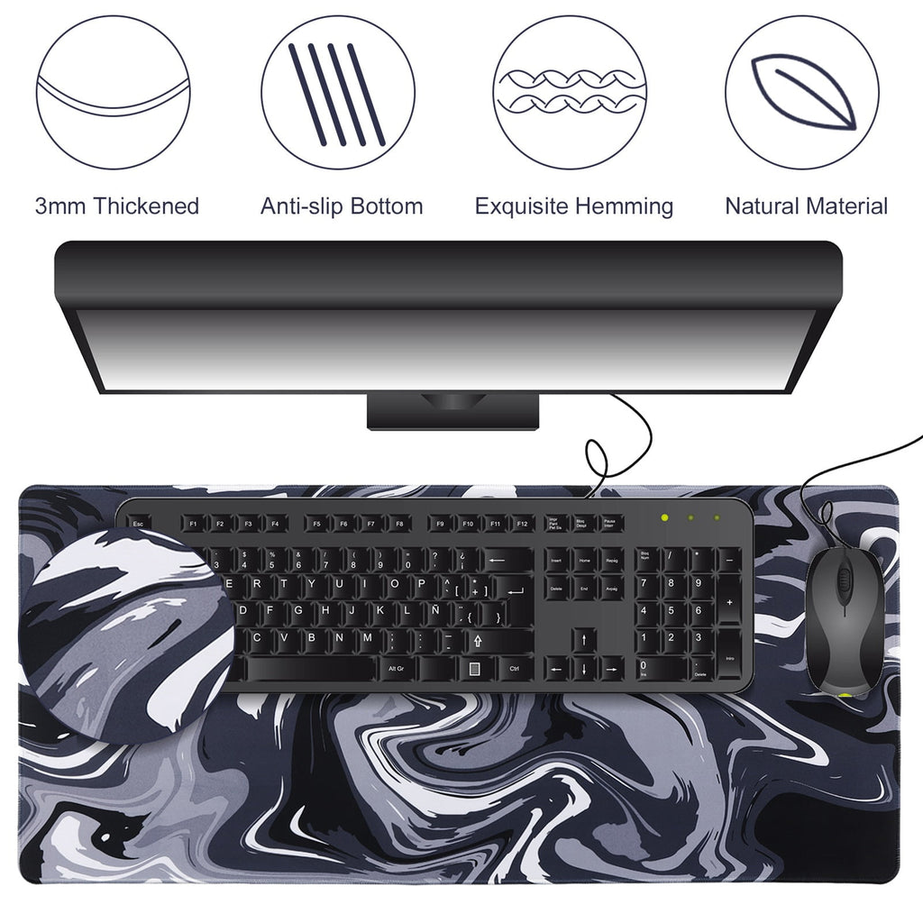 Large Gaming Mouse Pad (XXL), Non Slip 35.4 x 15.7 inches Computer Pad for Desk, 3mm Thickened Big Rubber Base Mouse ... - Image 2