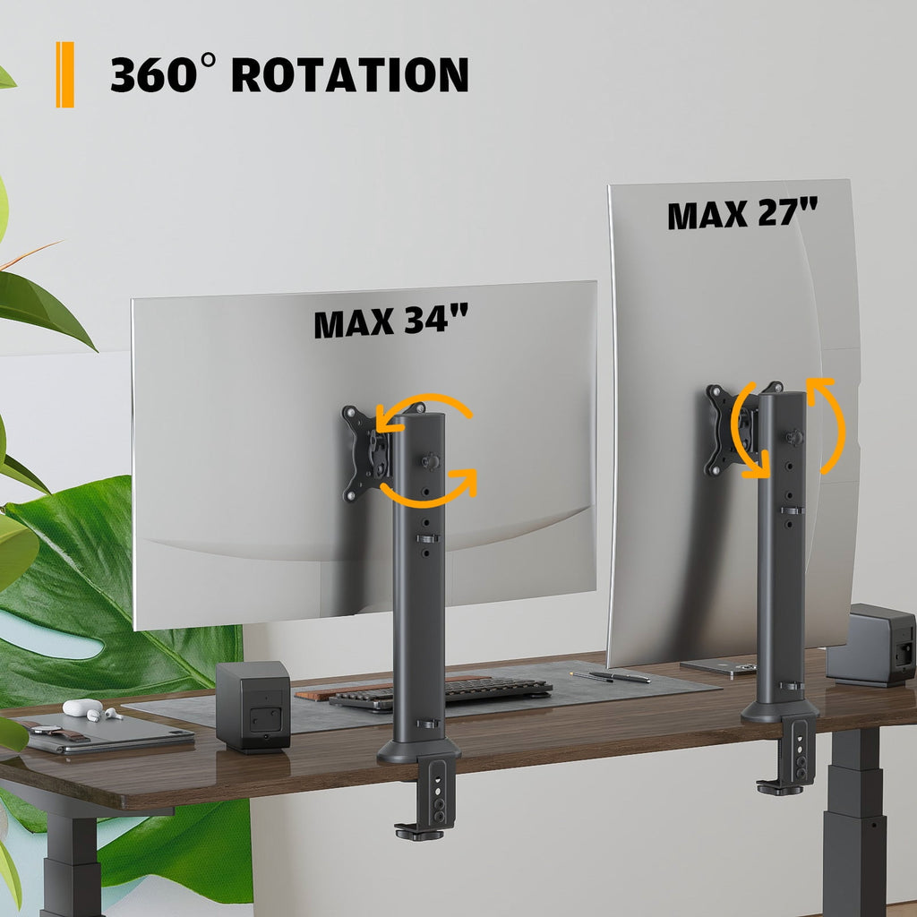 Single Desk Monitor Arm Mount Stand Fit for 13 inch to 32 inch Flat Curved Computer Screen with Swivel, Height Adjust... - Image 6