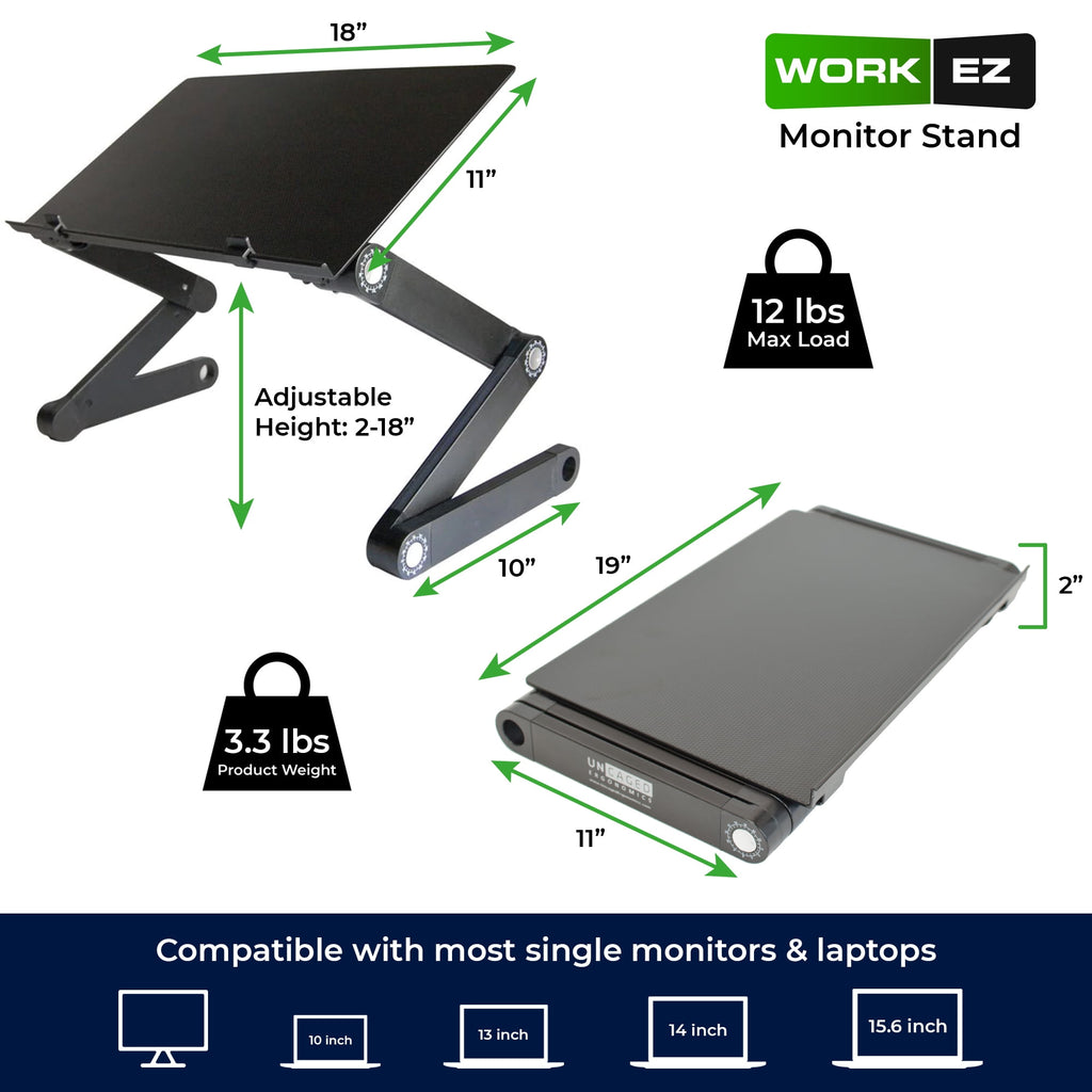 Adjustable Monitor Stand for Desk Height Adjustable Aluminum Computer Monitor Riser with Open-Bottom Organizer - Image 3