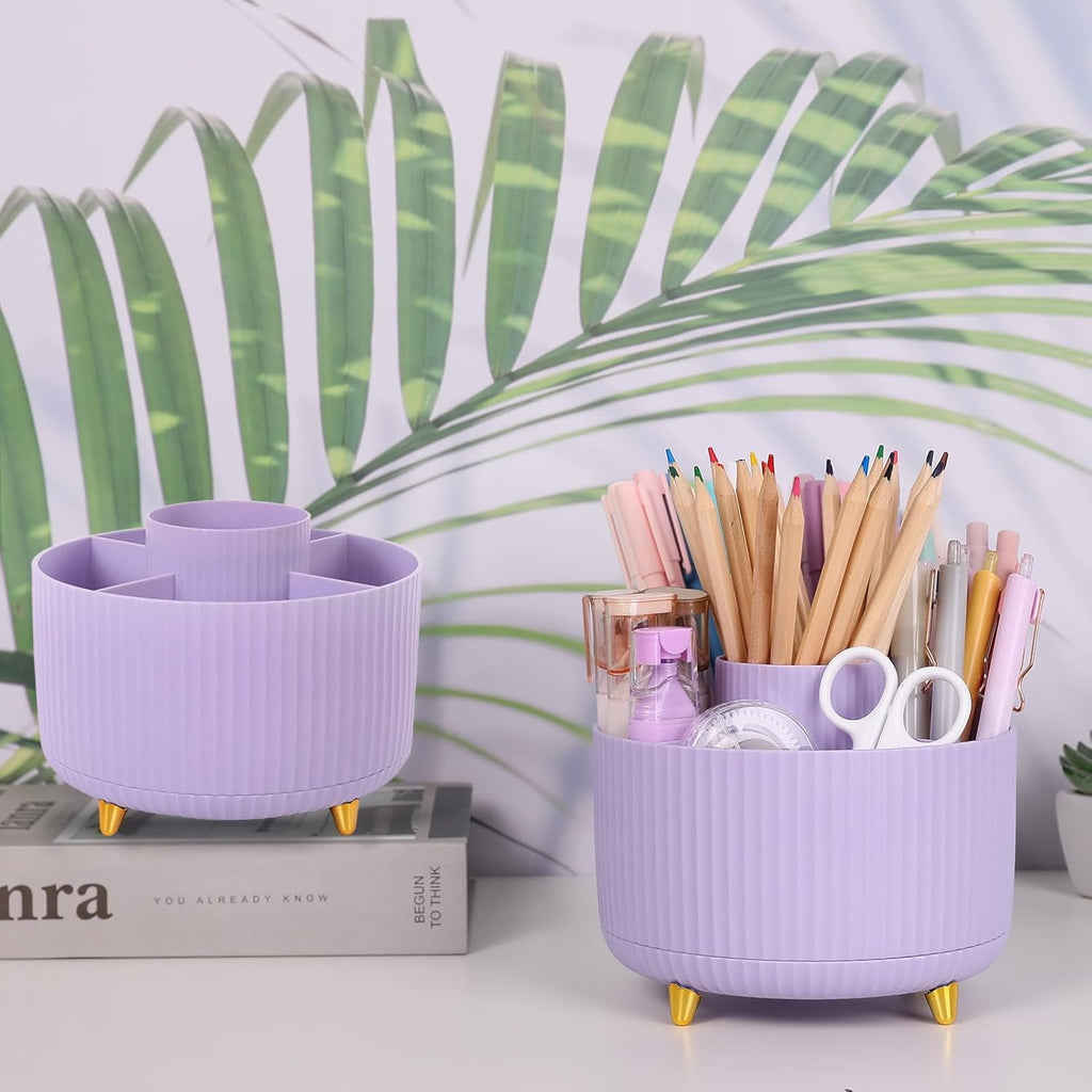 Pen Holder, 360 Degree Rotating Pencil Holder for Desk Organizer, Office Supplies, HomePurple - Image 2