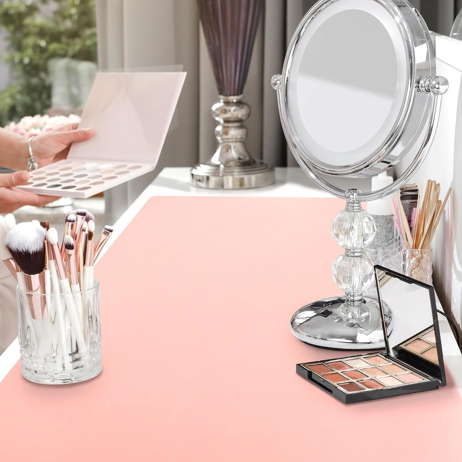 Makeup Mat for Vanity Top Protector, Dual-Sided Vanity Mat, Easy to Clean Vanity Desk Mat - Vanity Makeup Pads Waterp... - Image 6