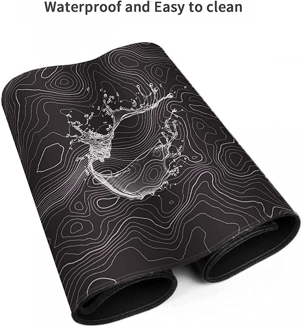 Large Mouse Pad Mat (35x17 in) Extended Gaming Mouse Pad with Non-Slip Rubber Base,Background Topographic Map Lines C... - Image 4