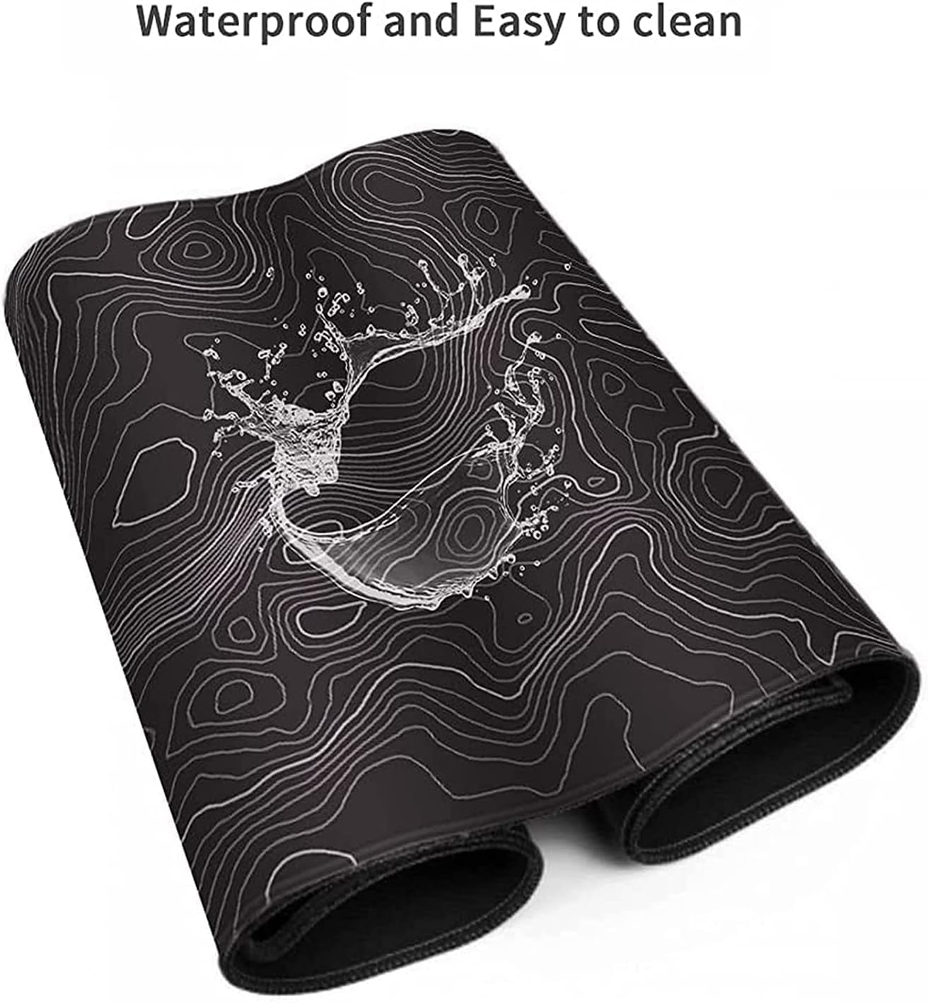 Large Mouse Pad Mat (35x17 in) Extended Gaming Mouse Pad with Non-Slip Rubber Base,Background Topographic Map Lines C... - Image 4