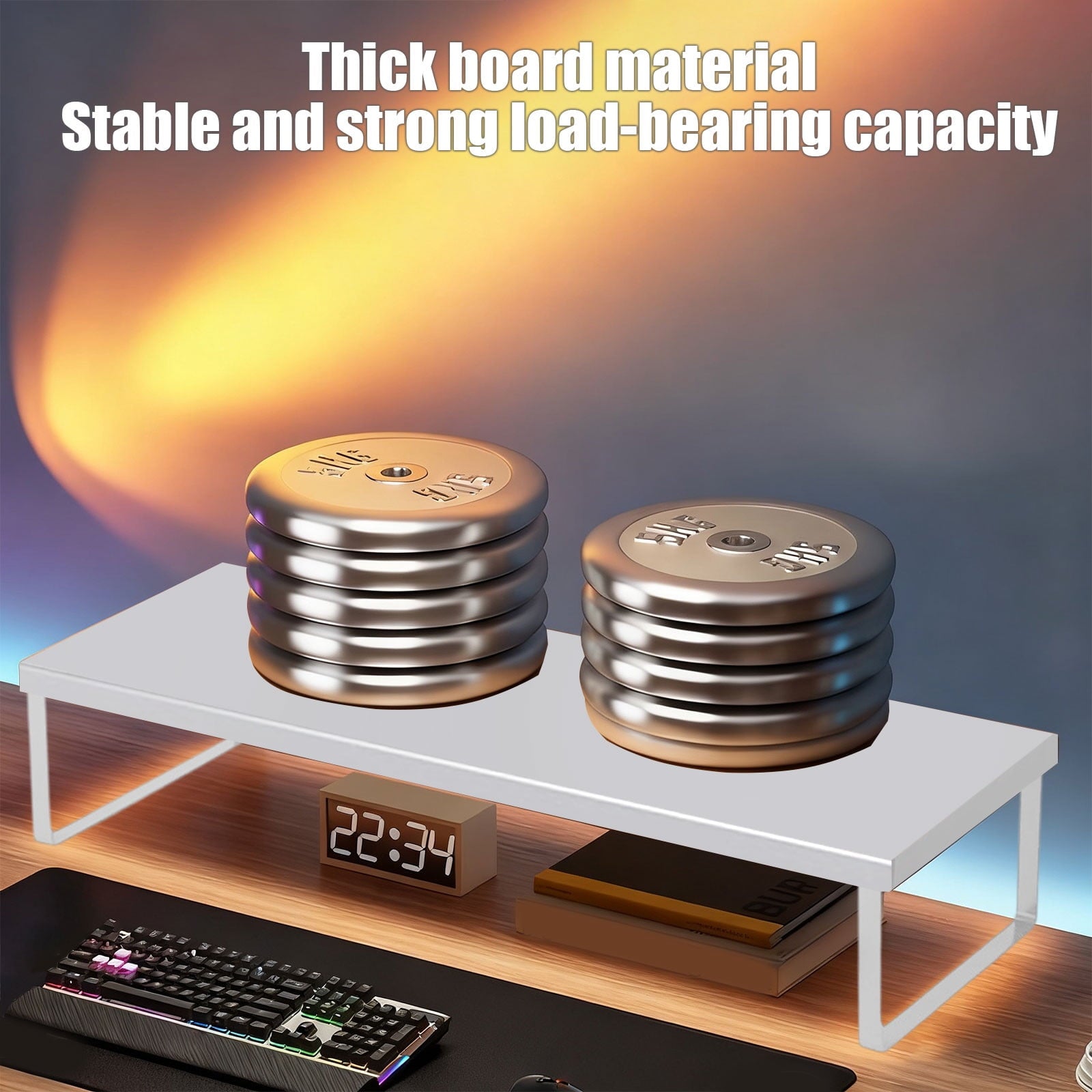 Wooden Monitor Riser – Ergonomic Desktop Stand With Under-Shelf Storage - Image 4