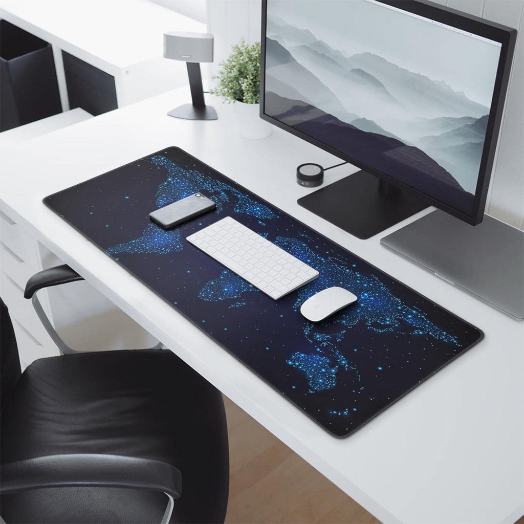 Stars World map Mouse pad (31.5x11.8 in) Extended Gaming Mousepad Non-Slip Rubber Base Desk mat for Desktop with Stit... - Image 5