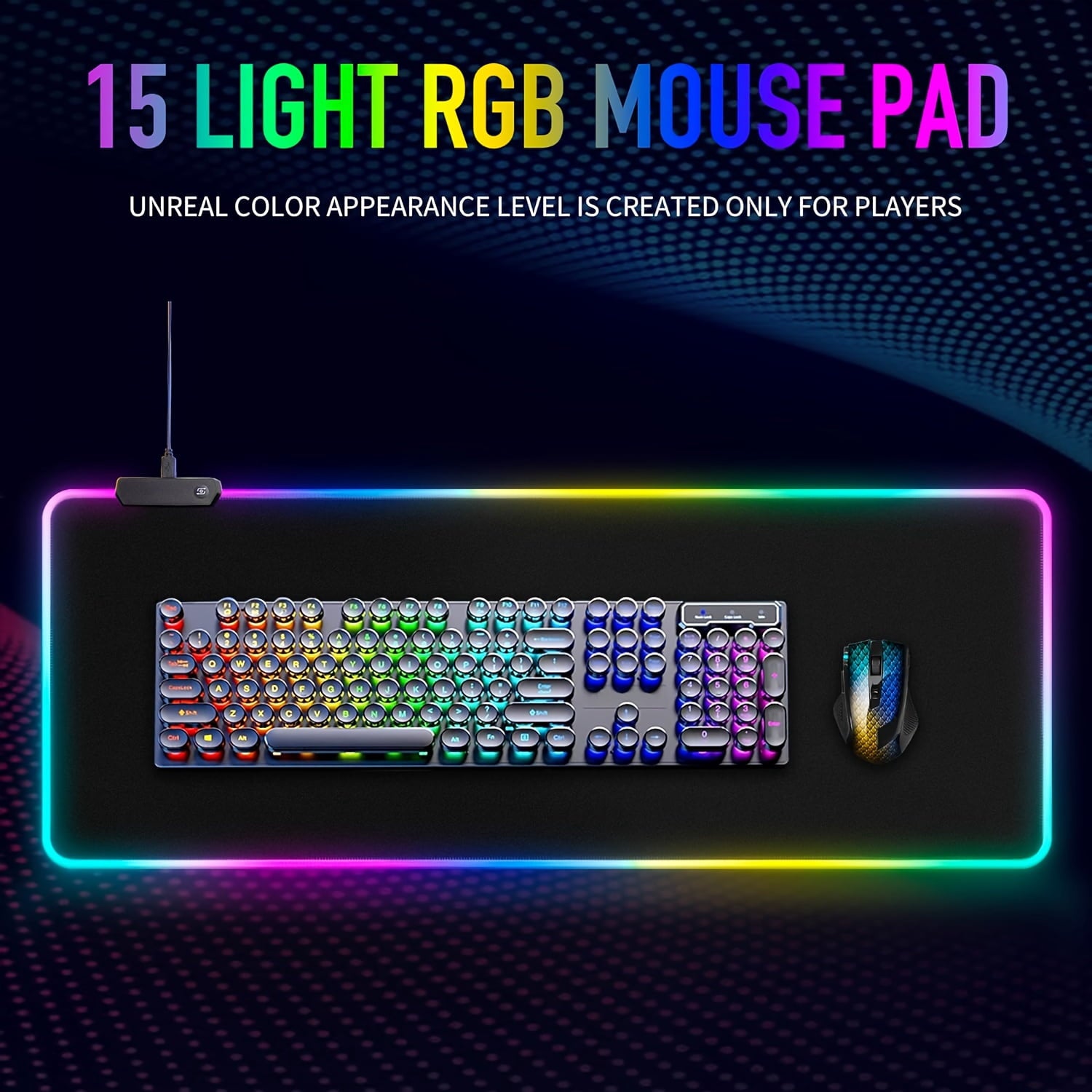 LED Mouse Pad 35.4x15.7 inch, Large RGB Glow Gaming Mouse Pad for Computer Keyboard, 12 Cool Lighting Modes, Anti-Sli... - Image 3