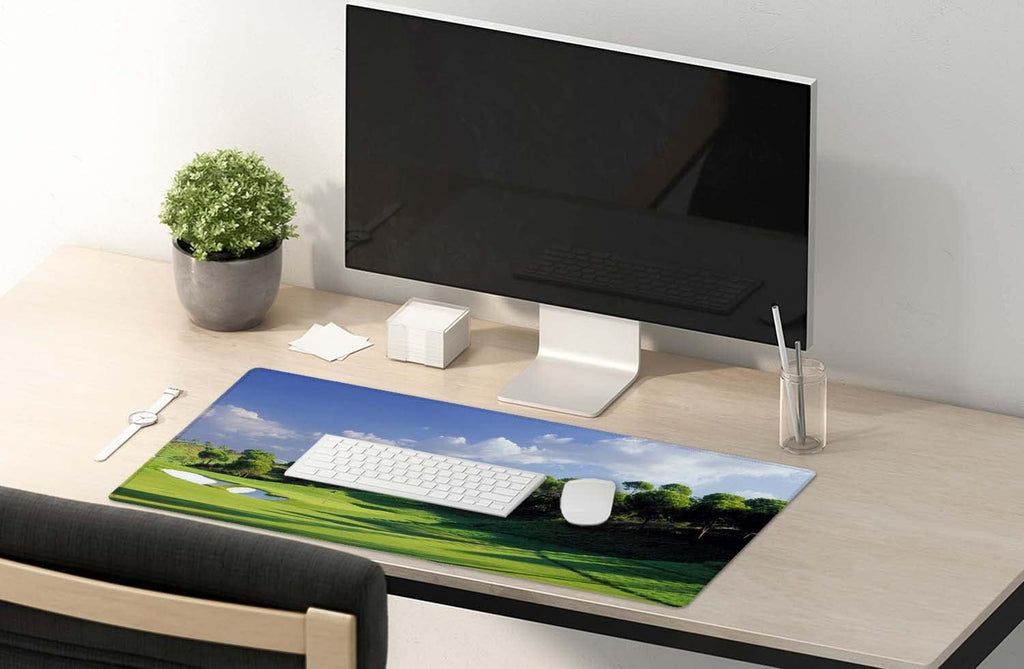 Gaming s, Large Big Laptop Computer Keyboard Mat Desk with Non-Slip Base Stitched Edge for Gaming Office, 35.5 x 15.7... - Image 5