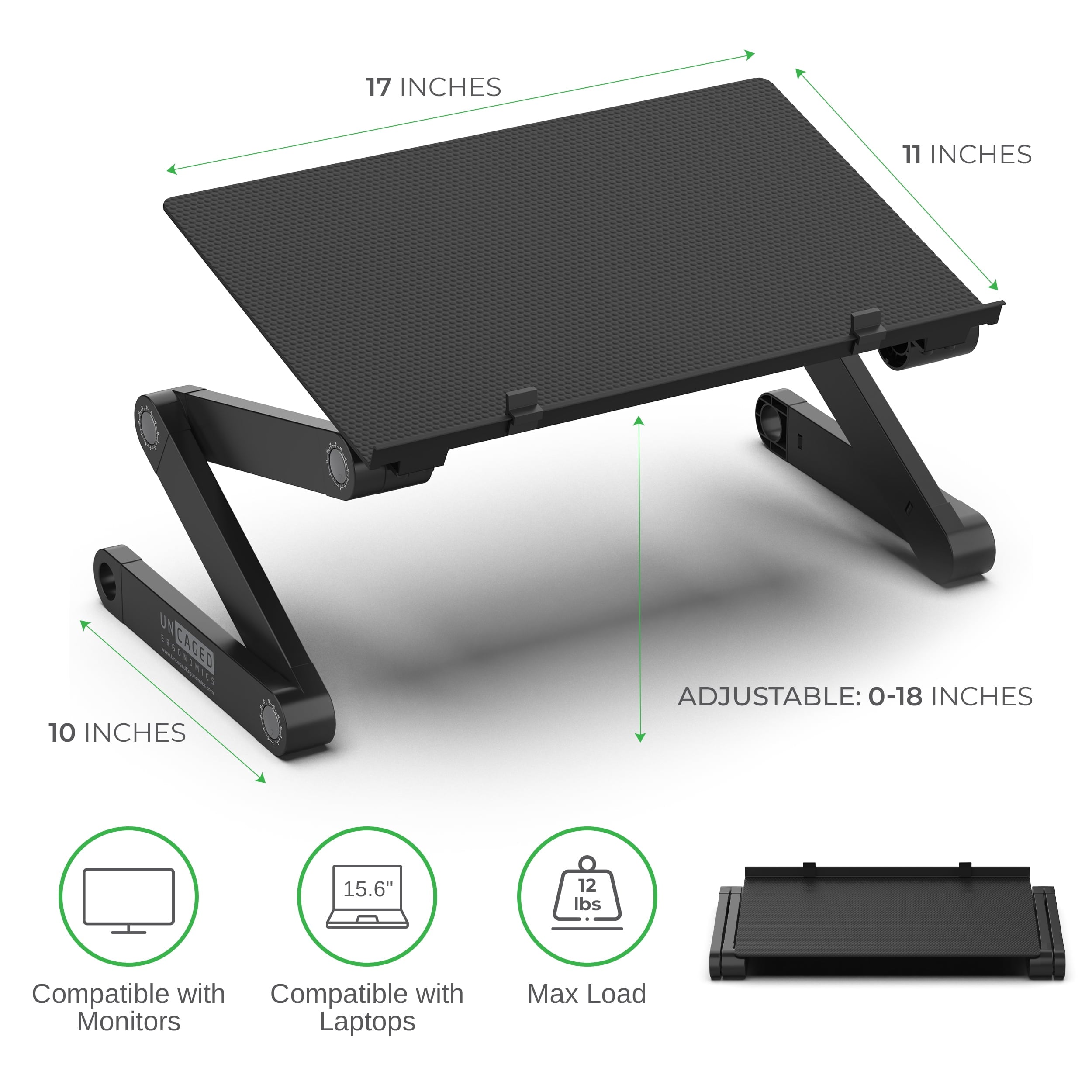 Adjustable Monitor Stand for Desk Height Adjustable Aluminum Computer Monitor Riser with Open-Bottom Organizer - Image 2