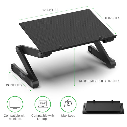 Adjustable Monitor Stand for Desk Height Adjustable Aluminum Computer Monitor Riser with Open-Bottom Organizer - Image 2