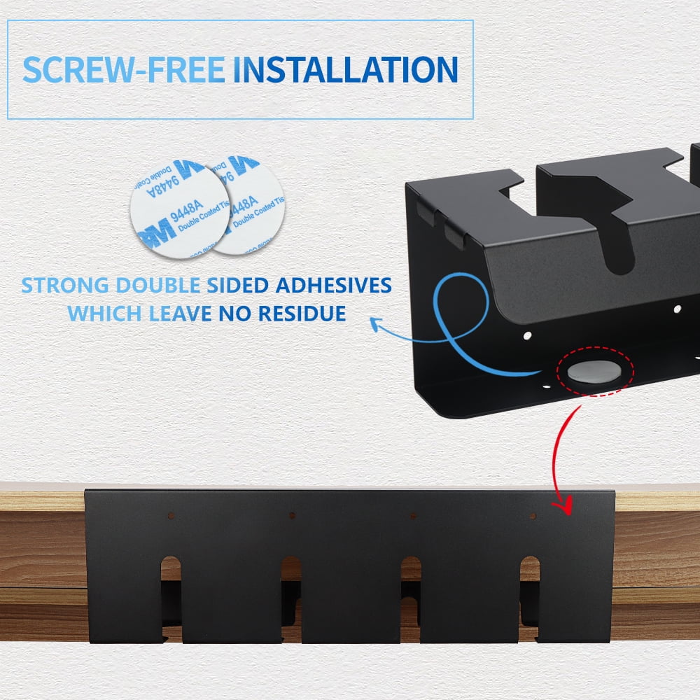 Under Desk Cable Management Tray with Wire Organizer, Black, 3.58 lbs - Image 3
