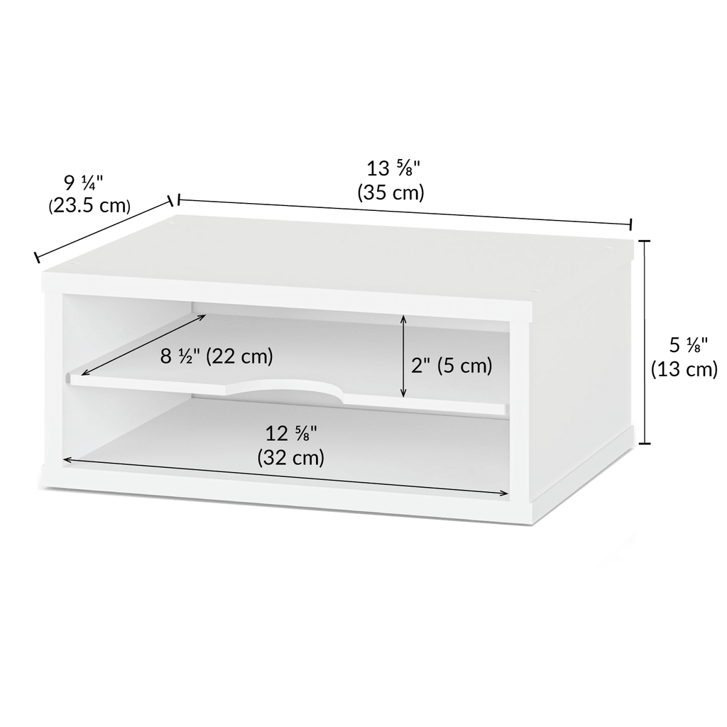 File Organizer, 2-Tier Document Paper Sorter, Stackable Wood Desk Organizer Mail Holder, Monitor Stand with Storage S... - Image 4