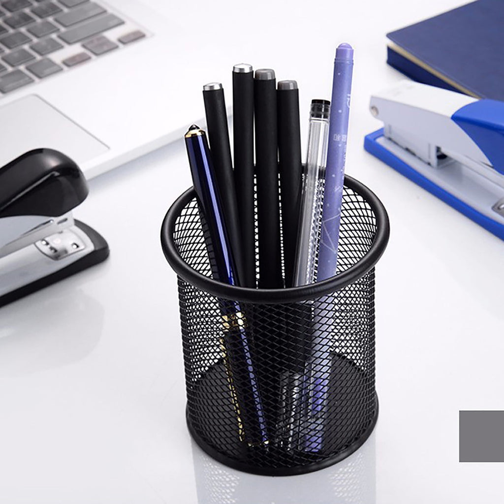 Mesh Pen Holder, 4'' Metal Pencil Holders Round Shaped Pen Holders for Desk Office Wire Mesh Container Pen Organizer,... - Image 2