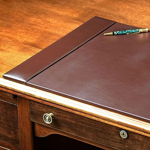 G3C23279LDACASSO Bonded Leather Desk Pad with Side Rails - Luxury Leather Desk Blotter for Writing (30 x 18, Brown) - Image 4