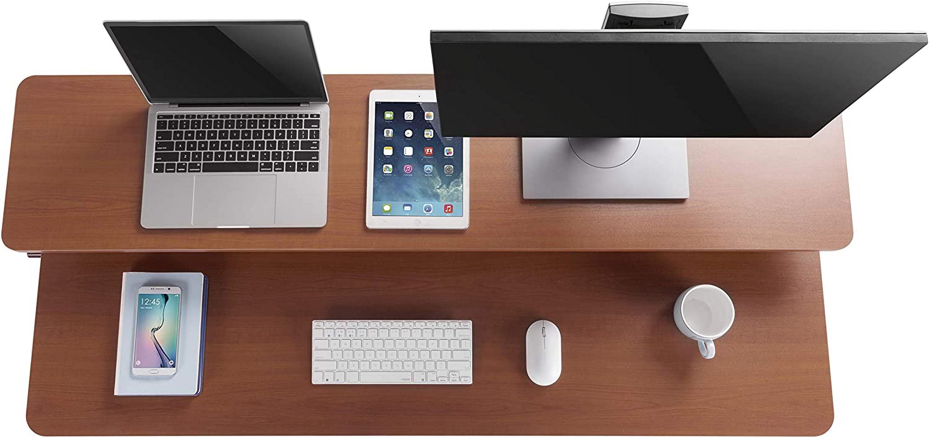 55 Inch Clamp On Desk Shelf | Large Monitor Riser Supports 3 Screens for Extra Storage | Ergonomic Monitor Stand Secu... - Image 3