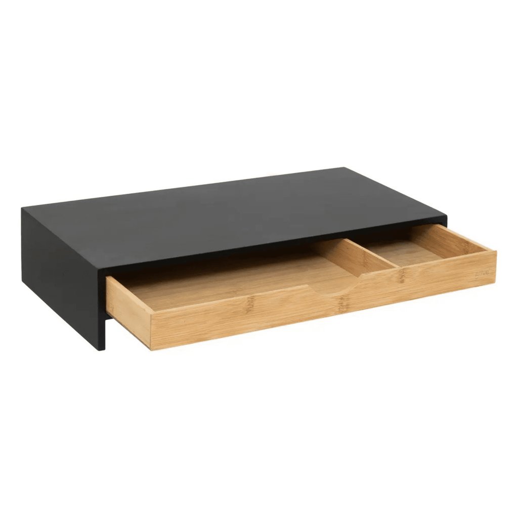 Ergonomic Monitor Stand with Bamboo Drawer, Computer Riser for Desk with Storage Organizer, Desktop Shelf for Home Of... - Image 3
