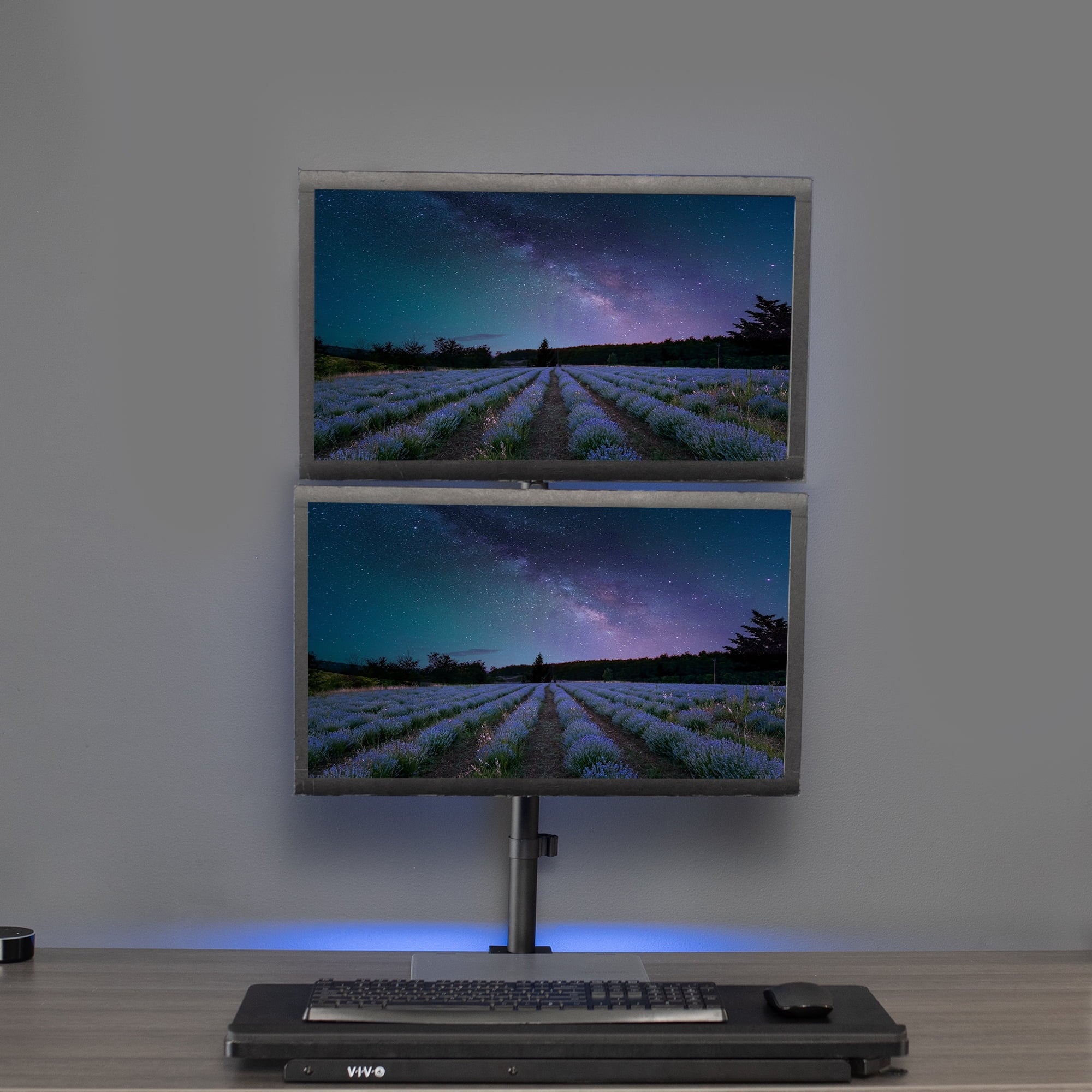 Dual Monitor Mount Extra Tall Adjustable Stand | Fits Two Screens up to 27" - Image 2