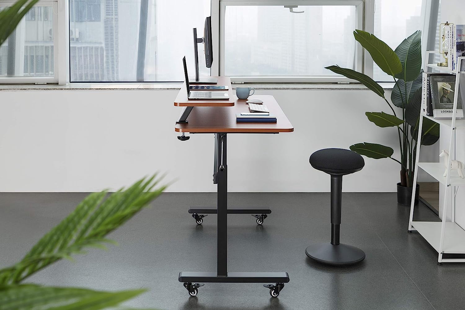 55 Inch Clamp On Desk Shelf | Large Monitor Riser Supports 3 Screens for Extra Storage | Ergonomic Monitor Stand Secu... - Image 4