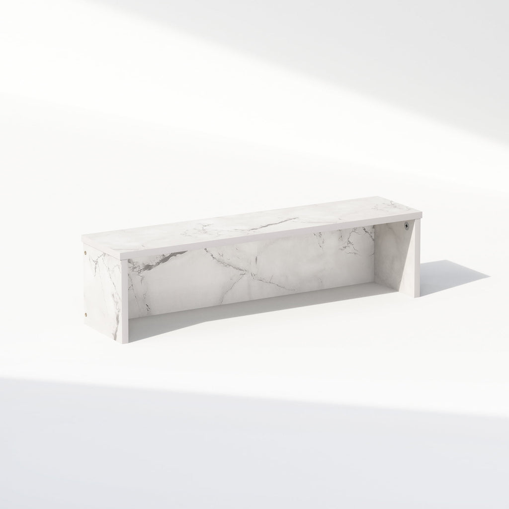 Furinno Classic 23-Inch Desk Organizer, Shelf Organizer Storage & Display Stand, Marble White - Image 2