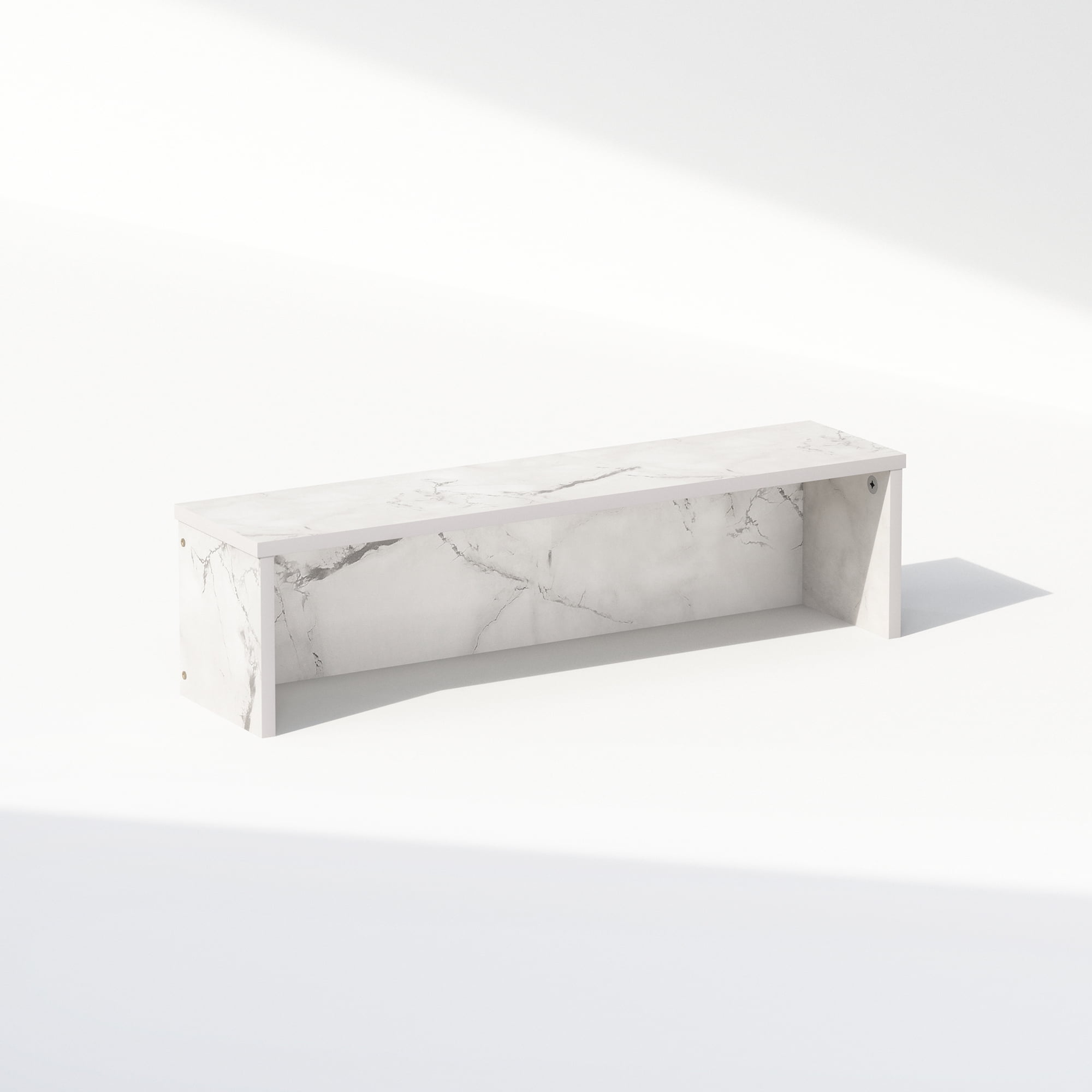 Furinno Classic 23-Inch Desk Organizer, Shelf Organizer Storage & Display Stand, Marble White - Image 2