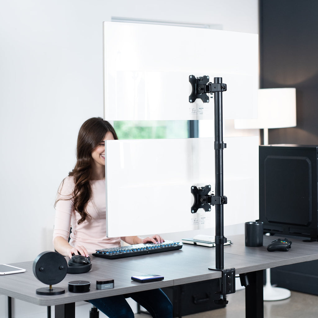 Dual Ultrawide Monitor Desk Mount, Adjustable Stand for 2 Screens up to 45" - Image 6
