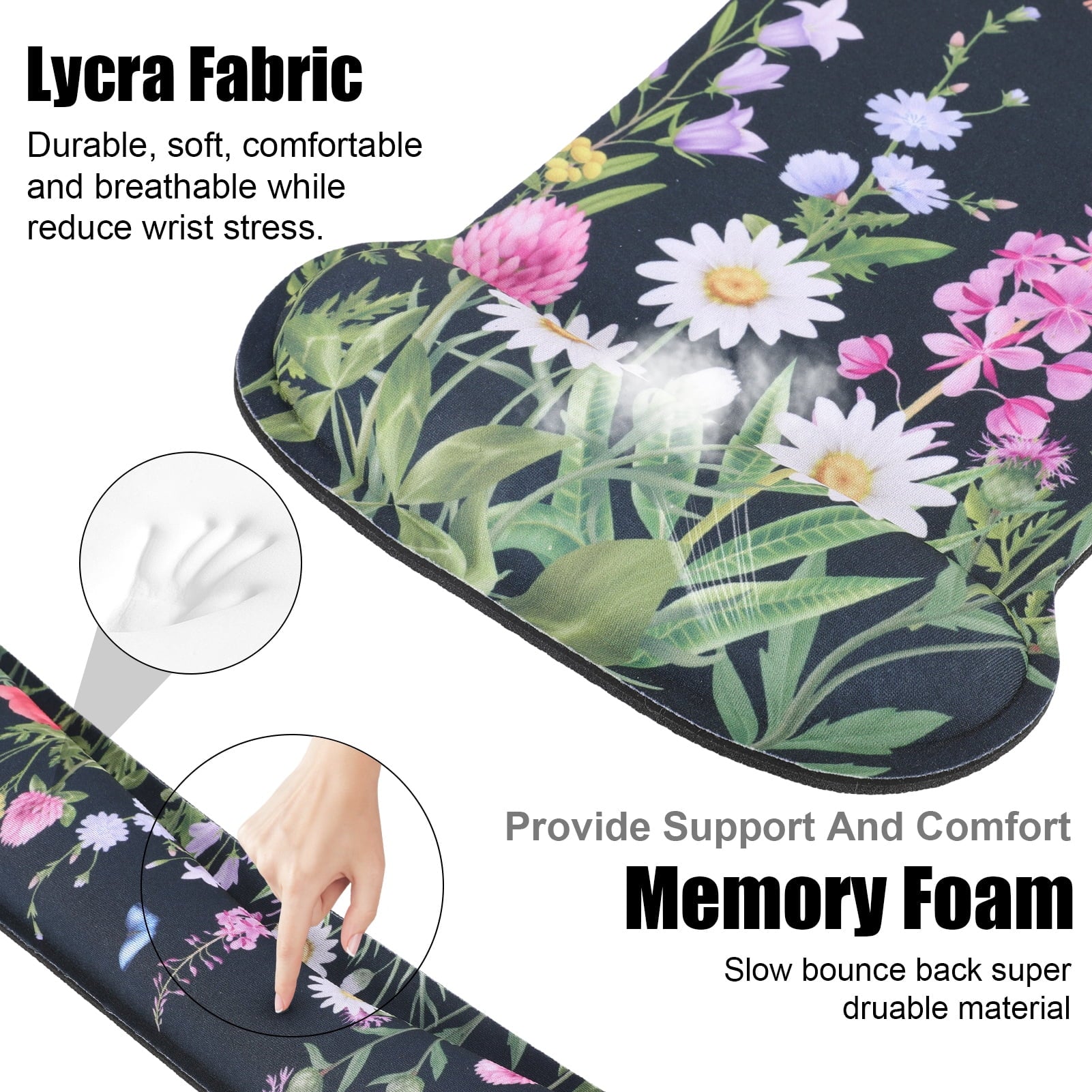 Ergonomic Mouse Pad with Wrist Rest, No Slip Desk Keyboard Wrist Rest and Computer Wrist Support, Memory Foam Keyboar... - Image 4