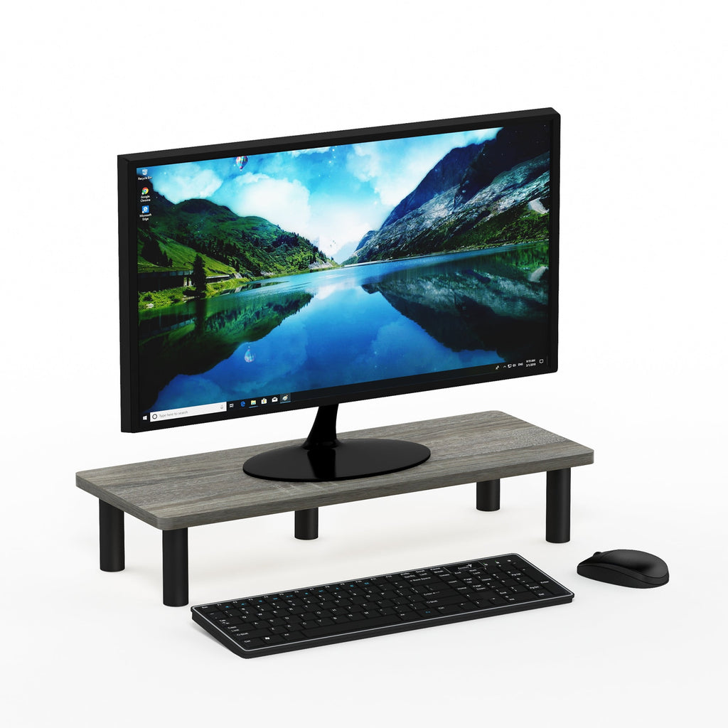Turn N Tube Corner Design Tool Free Assembly Monitor Riser Stand, French Oak/Black - Image 4