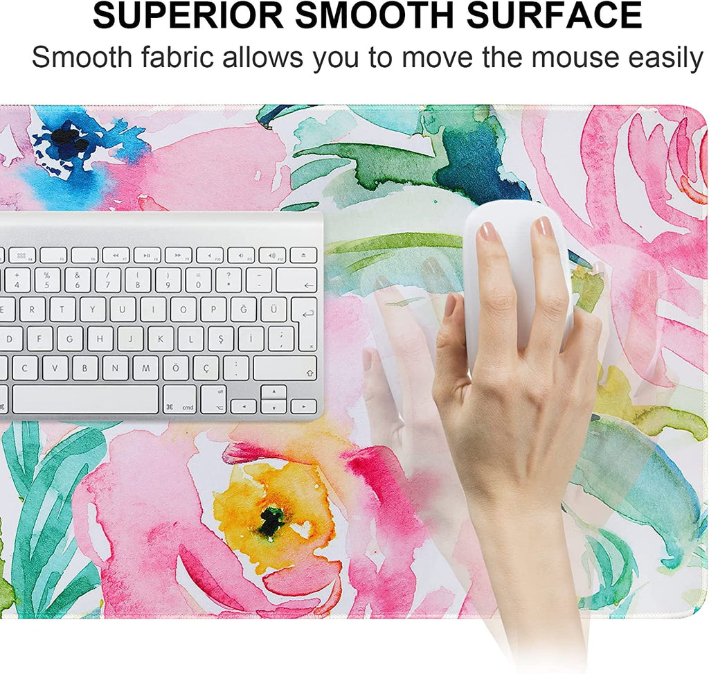 Floral Desk Mat, Extra Large Mouse Pad Gaming, XXL Computer Mousepad with Non Slip Base, Desk Pad Large, Keyboard Mat... - Image 3