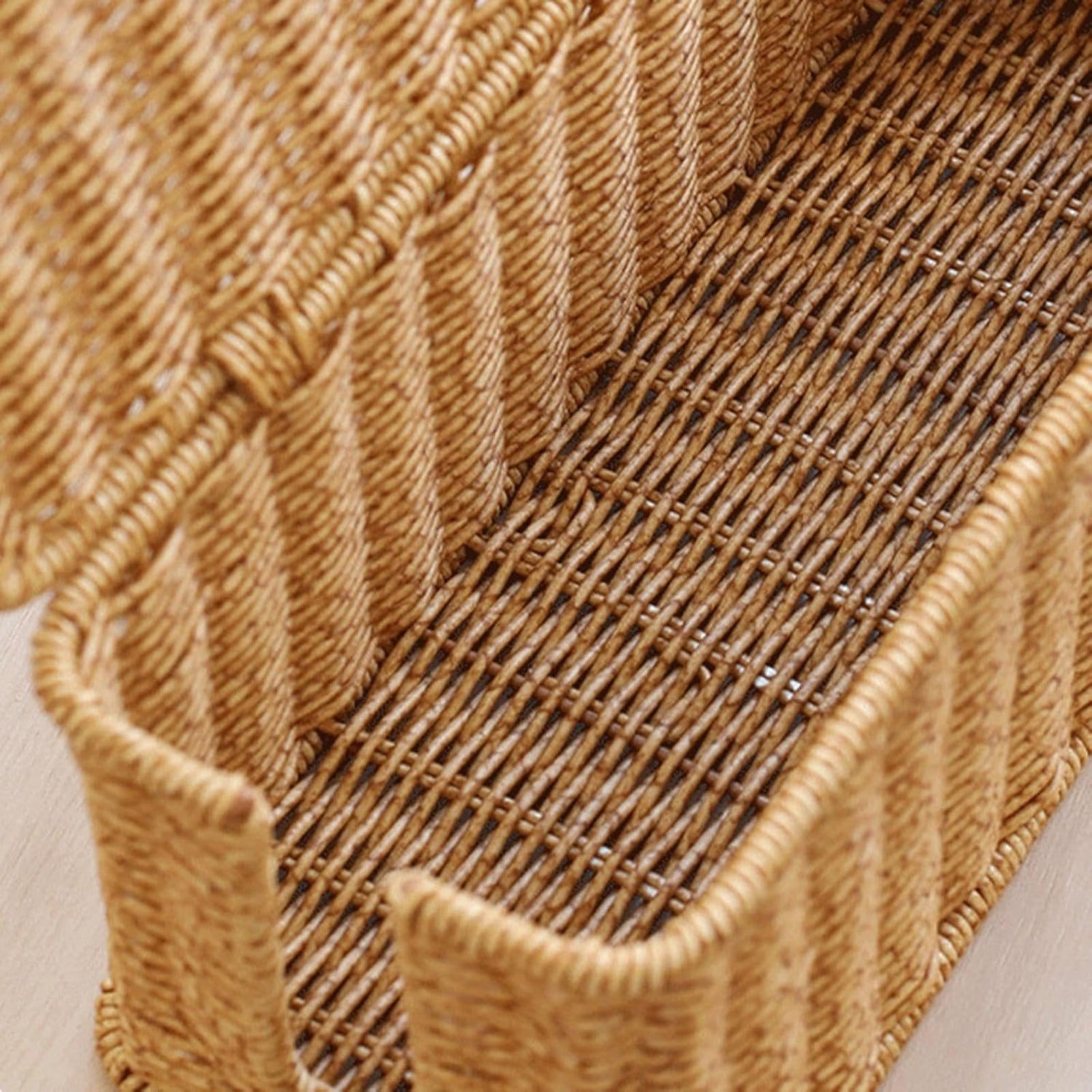 Socket Organizer， Large Cable Management Box Handwoven Imitation Rattan Organizer Box Decorative Box Cable Organizer Box for Desk Management - Image 6