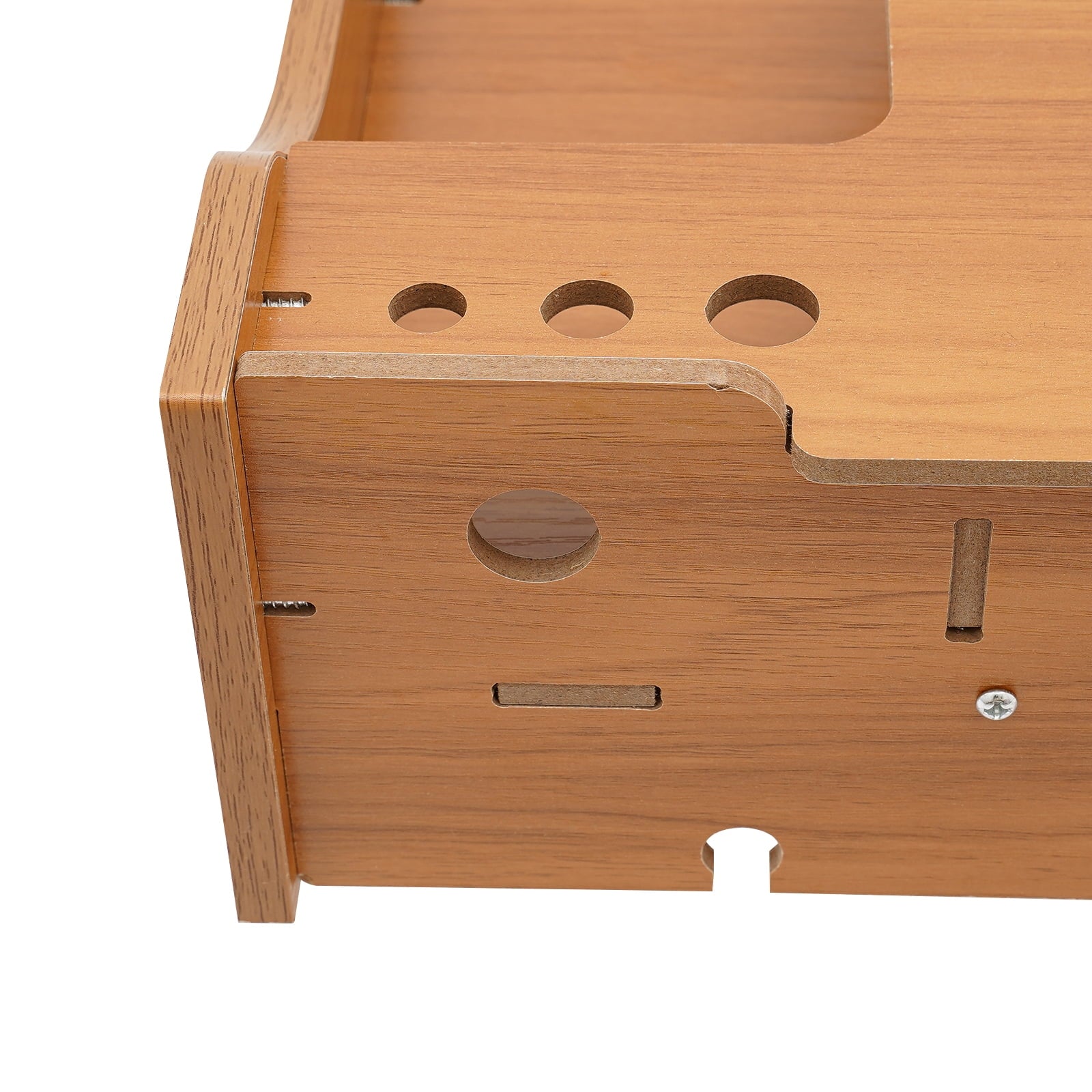 Dwellnix Wooden Monitor Riser Rack w Drawer Computer Laptop PC Stand Desk Organizer - Image 5