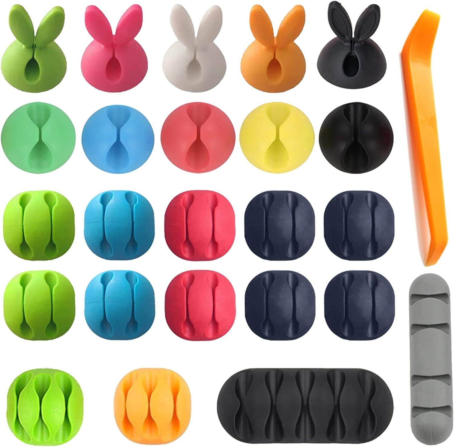 Organizer Adhesive, Colorful Cord Charger Holder Animal Cute Desktop Multipurpose Drop for Home Office Cubicle Car Ni...