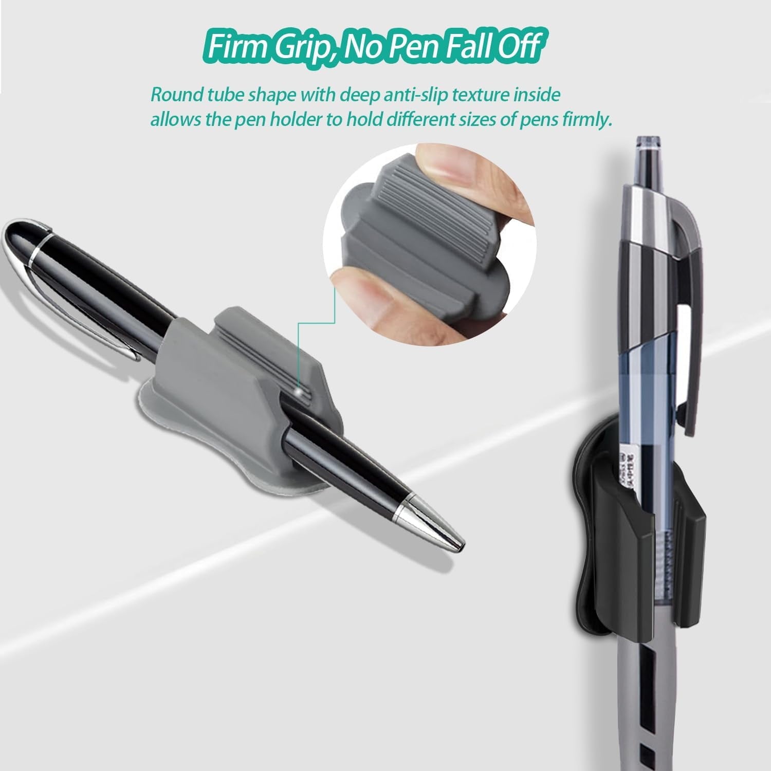 WLGJL Adhesive Pen Holder for Wall Pencil Holder for Desk Organizer, Silicone Pen Holders for Clipboard, Marker Holder Sticky Pen Holder for - Image 3