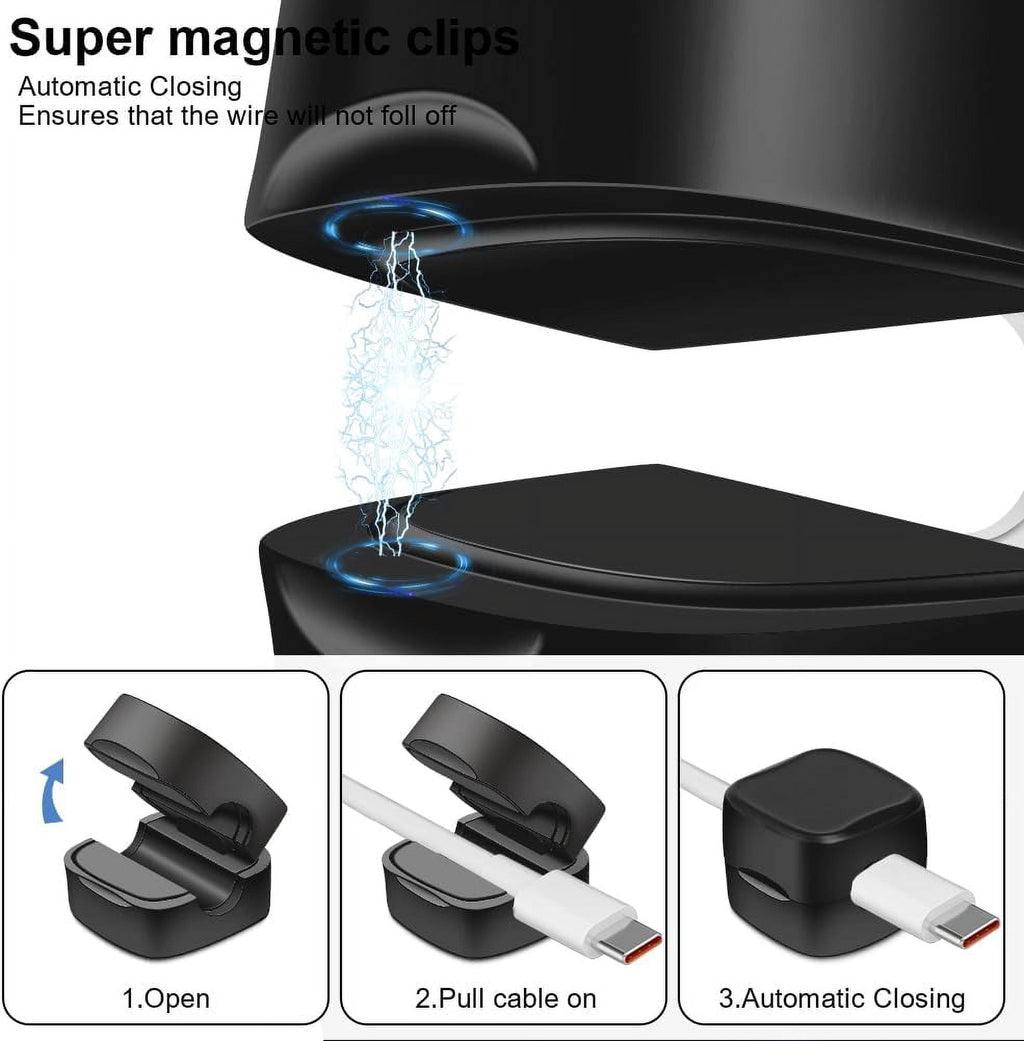 Magnetic Cable Clips Adhesive Cord Organizer, Black, 12 Pack - Image 6