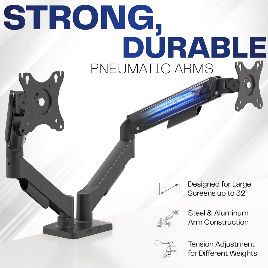 Dual Monitor Mechanical Spring Desk Mount Stand | Fits Screens up to 32" - Image 3