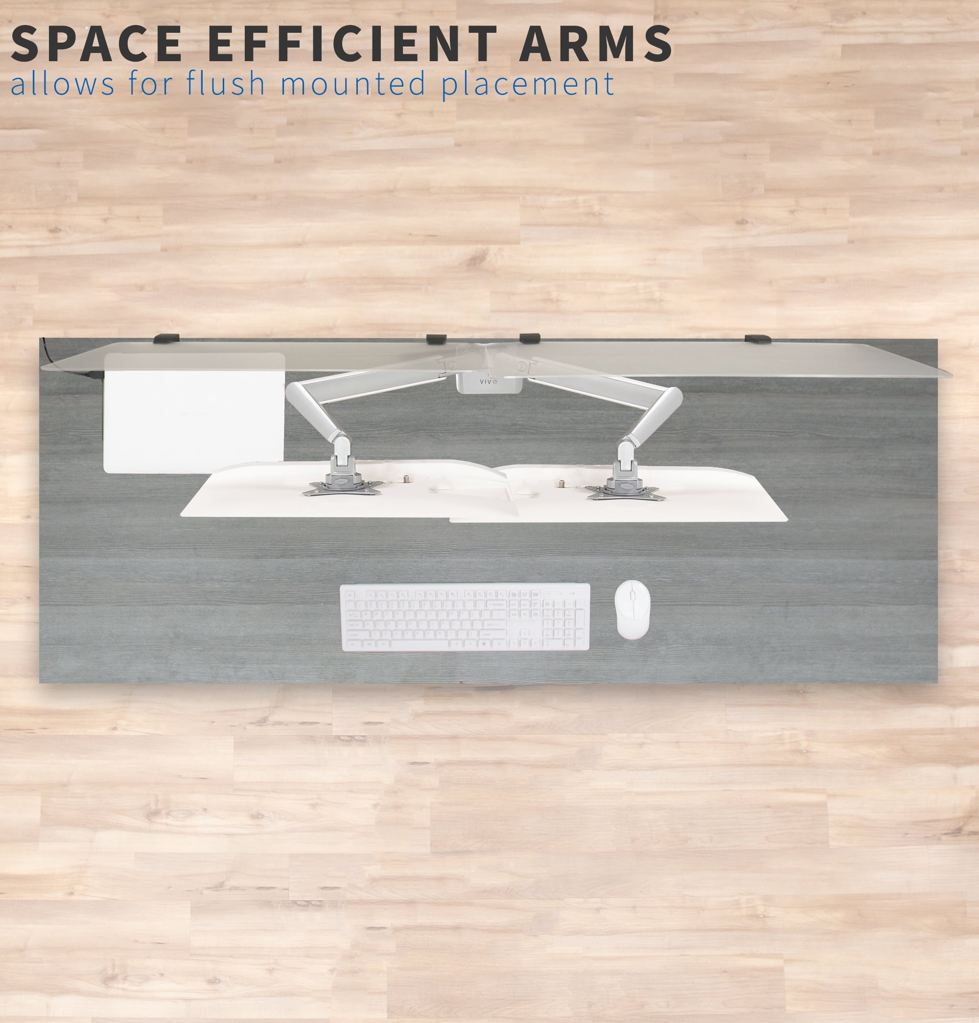 Aluminum Dual 17" to 32" Monitor Pneumatic Desk Mount Stand - Image 6