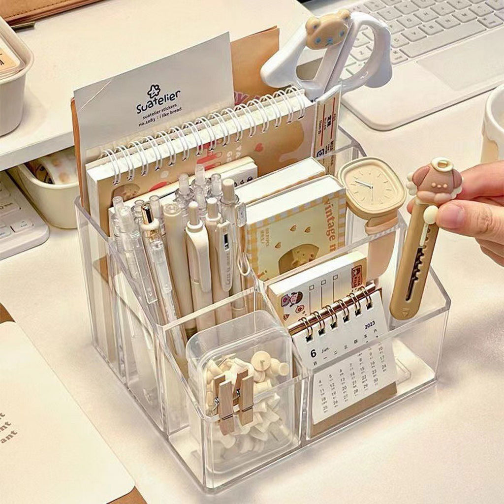 Multi-function Acrylic Pen Organizer Storage, Translucent Desk Pencil Organizer Pencil Pot Pen Pot, Pen Storage Holde... - Image 5