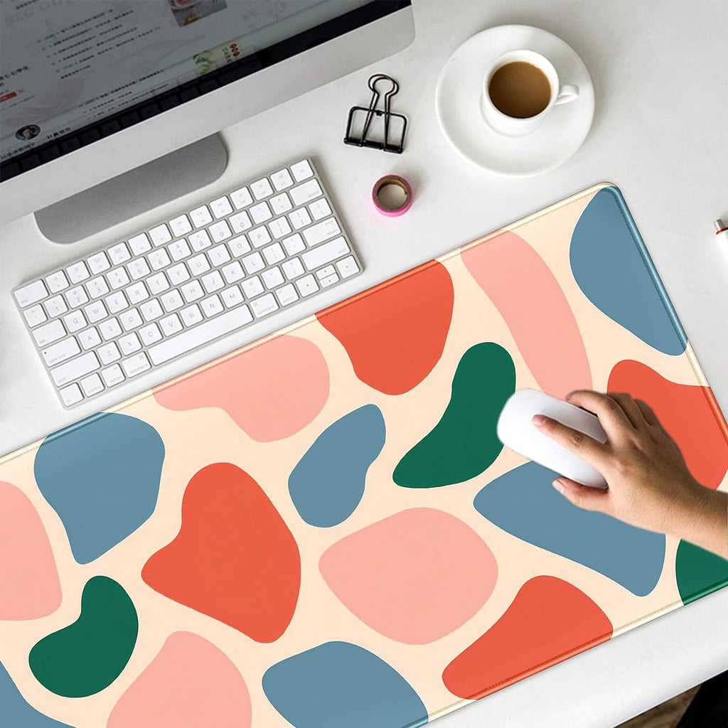 Cute Abstract Desk Mat XXL Large Mouse Pad Big Modern Boho Desk Pad Keyboard Mouse Mat Desk Accessories for Women Cute Desk Decor Extended G - Image 3