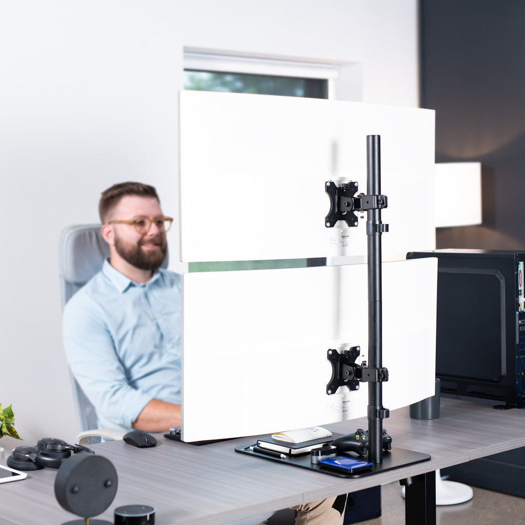 Dual Ultrawide Monitor Desk Stand, Adjustable Mount for 2 Screens up to 45" - Image 6