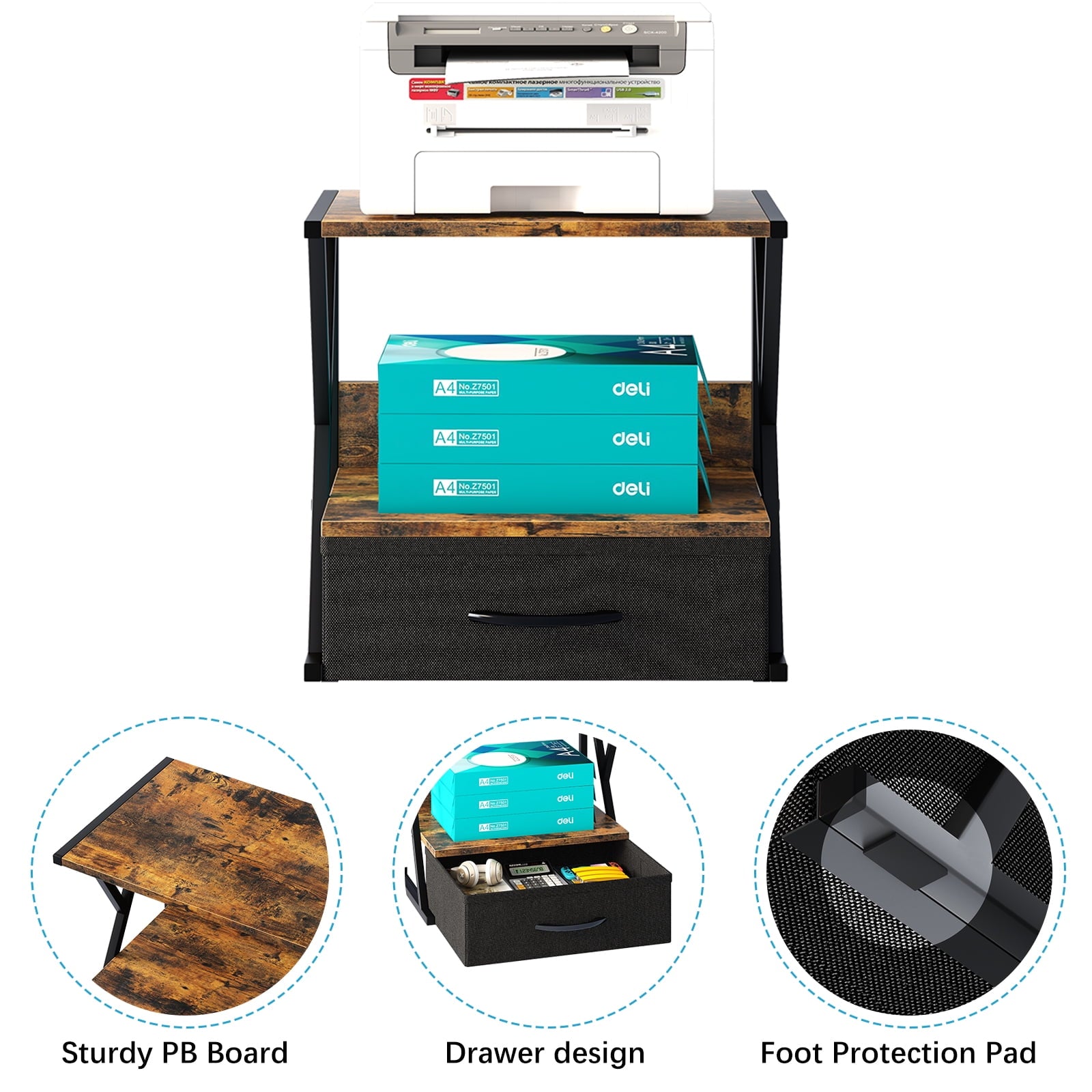 For Desk With Storage Drawer, 2 Tier Desktop Or Under Desk Shelf, Multi-Purpose Desk Organizer For Home Office, fit F... - Image 5
