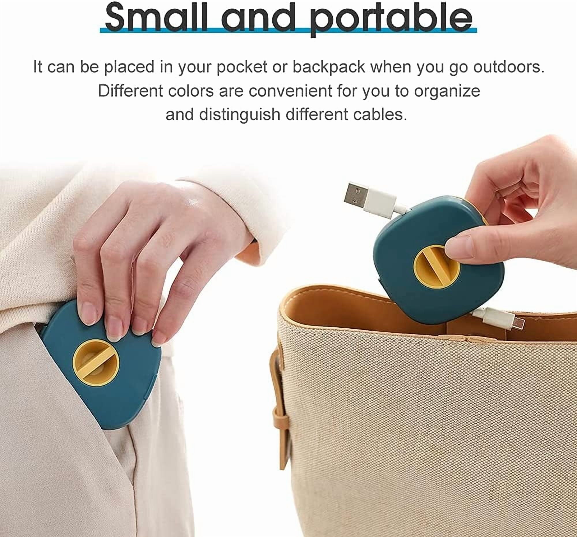 3pcs Cable Management Retractable Cord Organizer: 2-in-1 Cord Management Case Mobile Phone Holder, Cable Tidy Storage Protector Wire Winder - Image 6