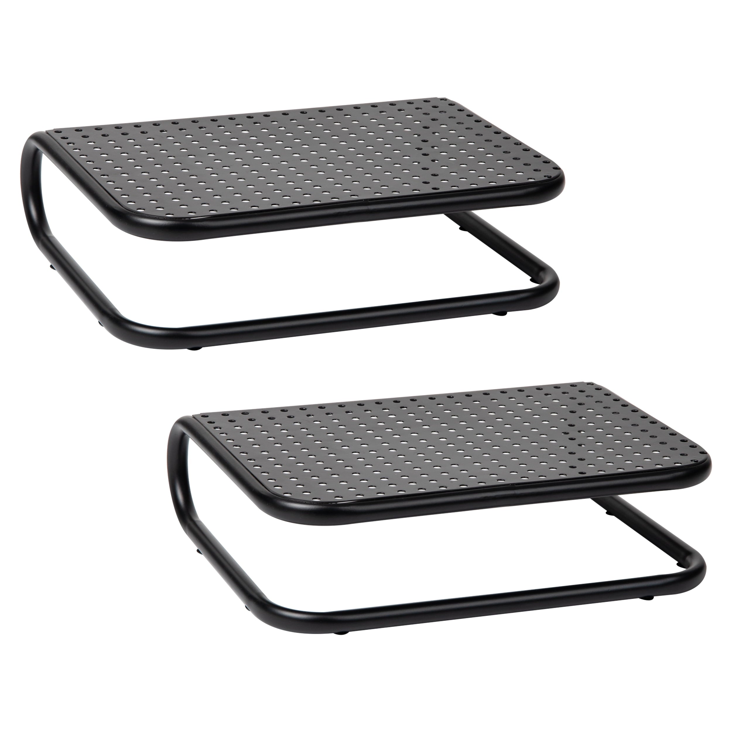 Metal Monitor Stand, Desk Riser Desktop Organizer 14.25"L x 11"W x 4.25"H, Set of 2, Black - Image 5