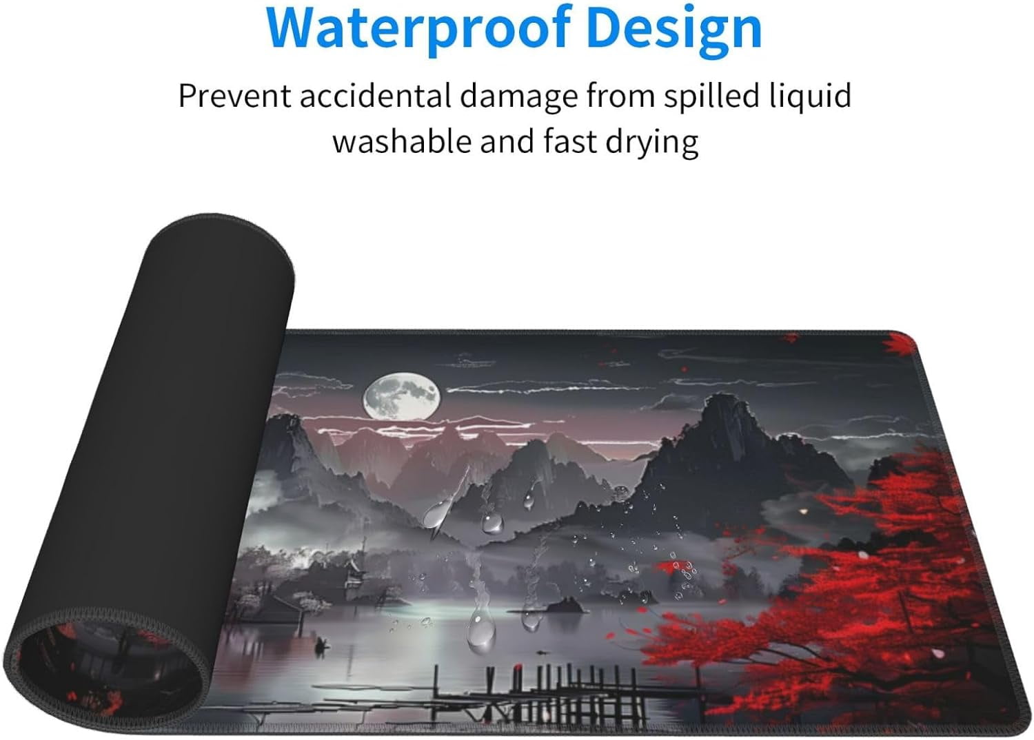 Extended Gaming Mouse Pad, Large Gaming Mouse Waterproof with Stitched Edges, Non-Slip Desktop Pad for Home and Offic... - Image 3