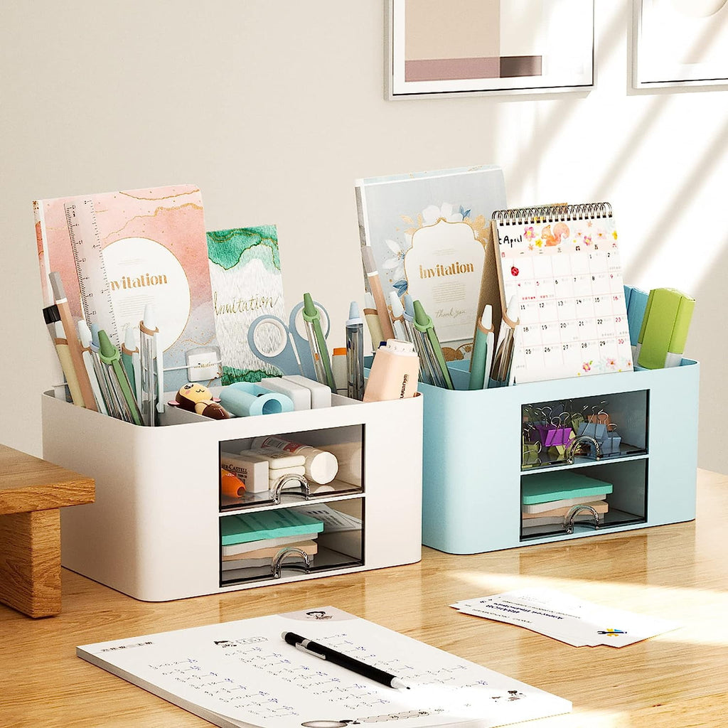 with 2 Drawer, Multi-Functional cil Holder for Desk, Desk s and Accessories with 5 Compartments + Drawer for Office A... - Image 5