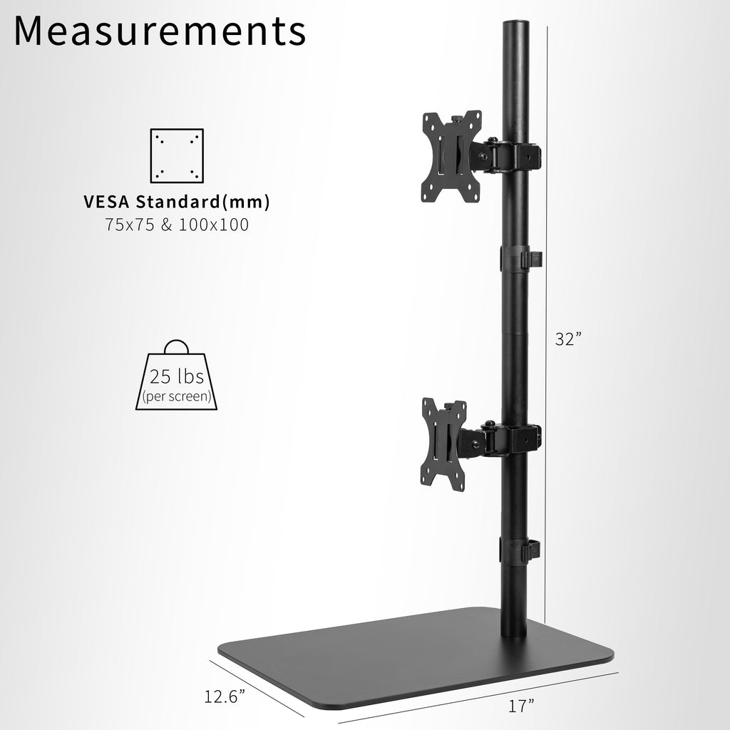 Dual Ultrawide Monitor Desk Stand, Adjustable Mount for 2 Screens up to 45" - Image 3