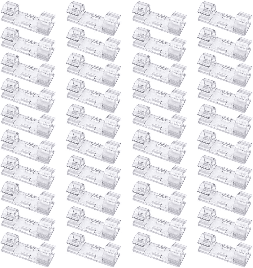 40 Pack Cable Clips - Strong Adhesive Wire Holder Organizer Durable Cord Management on Wall Table Desk Computer for O...