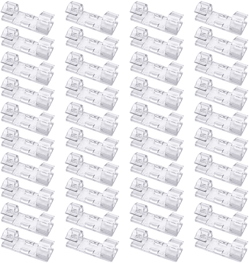 40 Pack Cable Clips - Strong Adhesive Wire Holder Organizer Durable Cord Management on Wall Table Desk Computer for O...