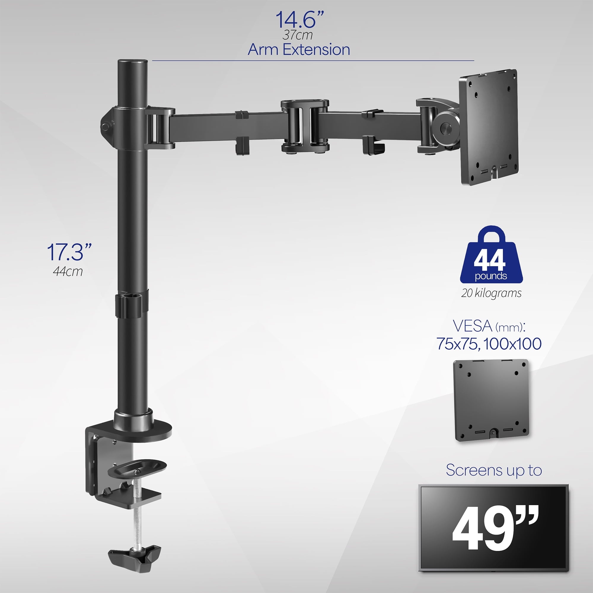 Single Ultrawide Monitor Desk Mount Stand for Computer Screens up to 49" - Image 6