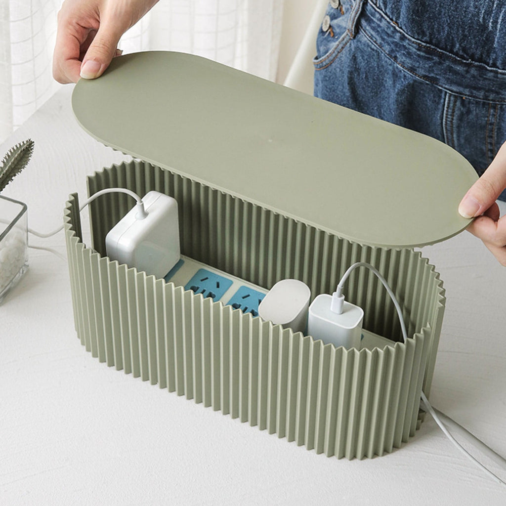Organizer for Power Strips, Surge Protectors, Chargers, Adapters, TV Computer Wires Hider for Home/Office (Green) - Image 2